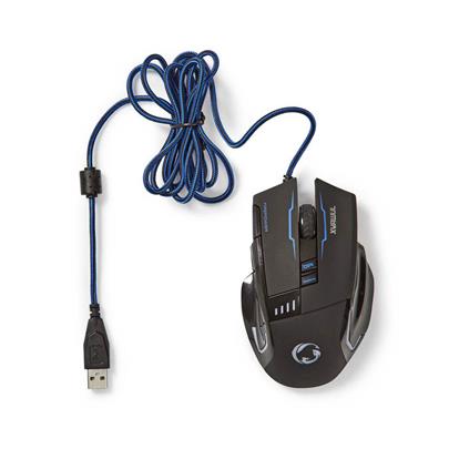 Nedis GMWD300BK - Herní Myš | Kabelové | Osvětlená | 4000 DPI | 8 tlačítek