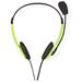 NEDIS headset CHST100BK/ drátová sluchátka + mikrofon/ 2x 3,5 mm jack/ kabel 2 m/ zelený