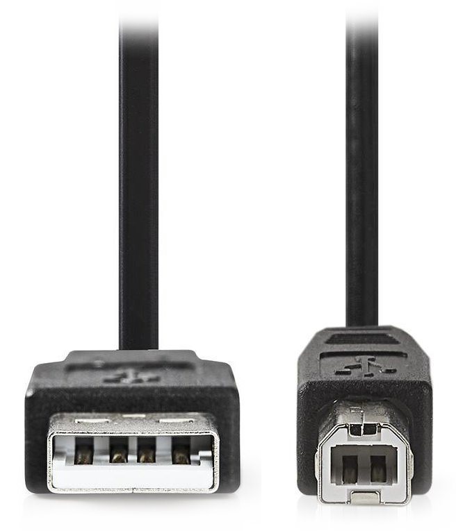 NEDIS kabel USB 2.0/ zástrčka A - zástrčka B/ černý/ bulk/ 1m