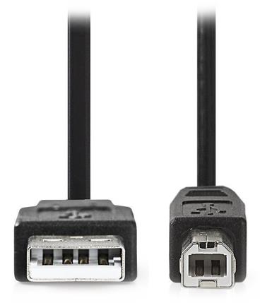 NEDIS kabel USB 2.0/ zástrčka A - zástrčka B/ černý/ bulk/ 2m