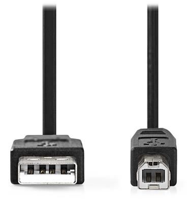 NEDIS kabel USB 2.0/ zástrčka USB-A - zástrčka USB-B/ k tiskárně apod./ černý/ 5m