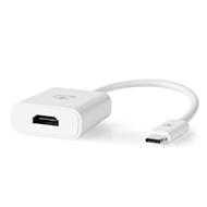 NEDIS kabel USB-C™ s adaptérem/ USB-C™ zástrčka – HDMI™ zásuvka/ bílý/ plastový sáček/ 20cm