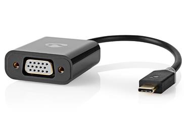 NEDIS kabel USB-C™ s adaptérem/ USB-C™ zástrčka – VGA™ zásuvka/ Antracit/ box/ 20cm