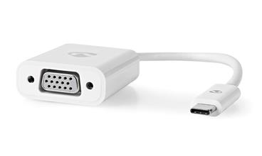 NEDIS kabel USB-C™ s adaptérem/ USB-C™ zástrčka – VGA™ zásuvka/ bílý/ blistr/ 20cm