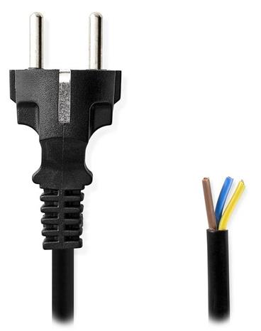 NEDIS napájecí kabel/ zástrčka Typ F/ přímý - přímý/ poniklovaný/ černý/ 3 m