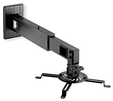 NEDIS nástěnný držák projektoru / Full motion/ nosnost 15kg/ otáčení 360°/ 4 ramena/ ocel/ černý