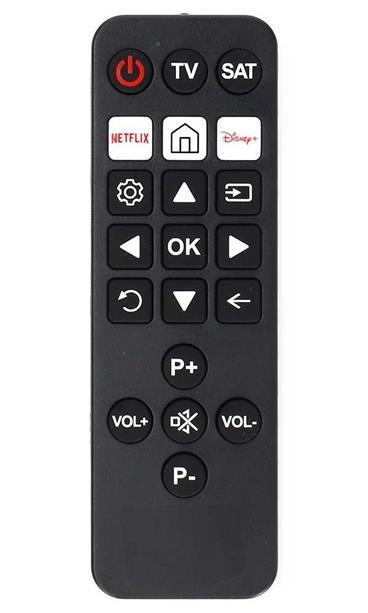 NEDIS předprogramovaný univerzální dálkový ovladač pro seniory 2:1 kompatibilní se všemi televizory