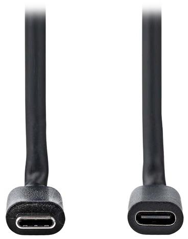 NEDIS prodlužovací kabel USB 3.2 Gen 1/ USB-C zástrčka - USB-C zásuvka/ kulatý/ černý/ 1m