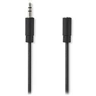 NEDIS prodlužovací stereo audio kabel s jackem/ zástrčka 3,5 mm - zásuvka 3,5 mm/ černý/ 1m