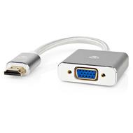 NEDIS PROFIGOLD adaptér HDMI/VGA/ konektor HDMI - VGA zásuvka/ hliník/ stříbrný/ BOX/ 20cm