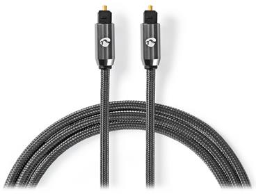 NEDIS PROFIGOLD optický audio kabel/ TosLink zástrčka - TosLink zástrčka/ bavlna/ šedý/ BOX/ 2m