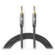 NEDIS PROFIGOLD stereo audio kabel/ 3,5 mm jack zástrčka - 3,5 mm jack zástrčka/ bavlna/ šedý/ BOX/ 2m