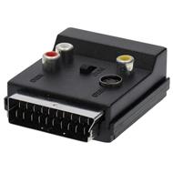 NEDIS SCART adaptér/ SCART zástrčka - S-video Female / SCART zásuvka / 3x RCA zásuvka/ černý/ box