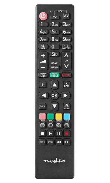 Nedis TVRC41PABK - Náhradní dálkový ovladač | Vhodné pro: Panasonic | Pevný | Počet zařízení: 1 | Tlačítko Netflix / Tlačítko Vie