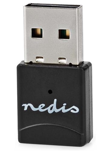 NEDIS Wi-Fi dongle/ AC600/ 2.4/5 GHz (Dual Band)/ USB 2.0/ celková rychlost 600 Mbps/ OS verze: Windows 8/10/11/ černý