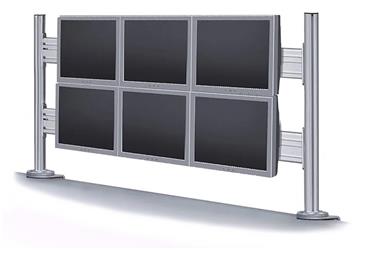 Neomounts FPMA-DTB200 / Flat Screen Desk Toolbar for 6 screens (70 x 130 cm) / Silver