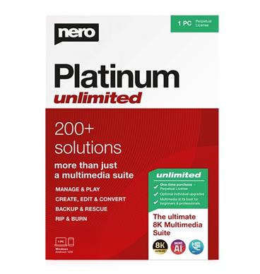 Nero Platinum Unlimited - CZ - trvalá licence - 7 programů v 1 - ESD 2022