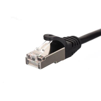 Netrack patch cable RJ45, snagless boot, Cat 5e FTP, 0.25m black