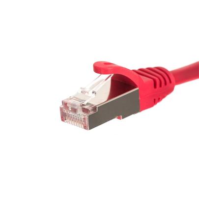 Netrack patch kabel RJ45, s litou ochranou, Cat 5e FTP, 0.5m červený