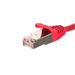 Netrack patch kabel RJ45, s litou ochranou, Cat 5e FTP, 0.5m červený