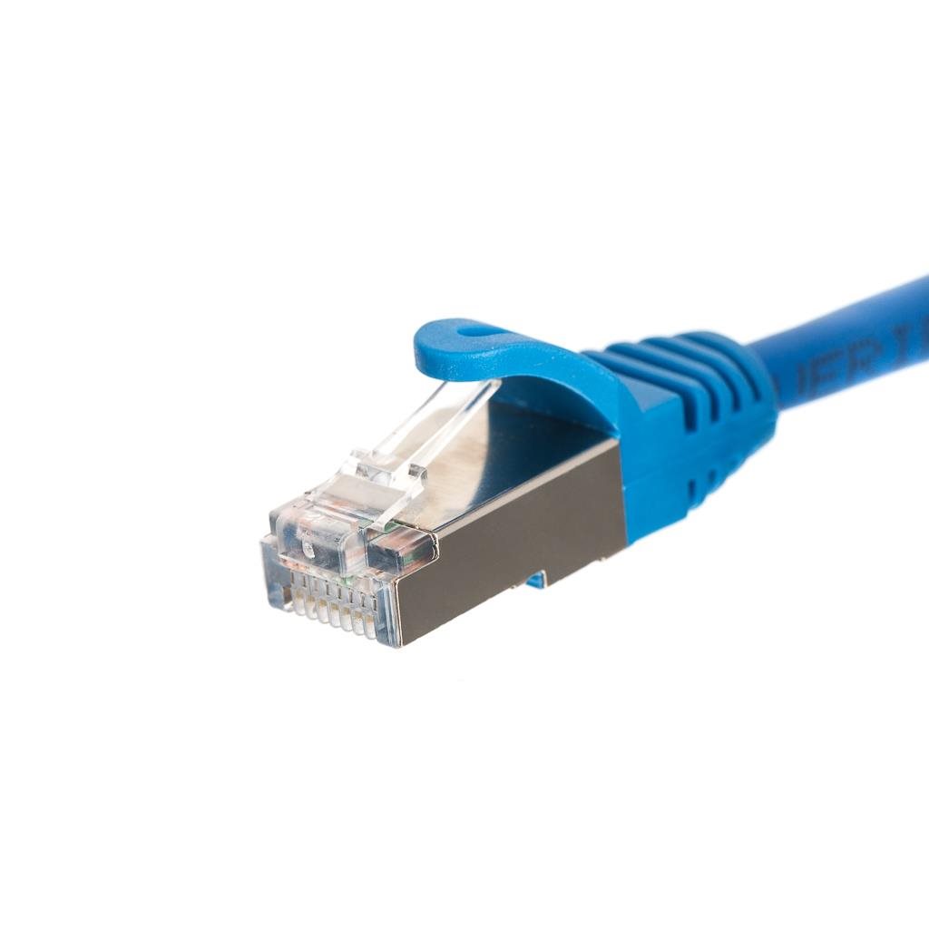 Netrack patch kabel RJ45, s litou ochranou, Cat 5e FTP, 2m modrý