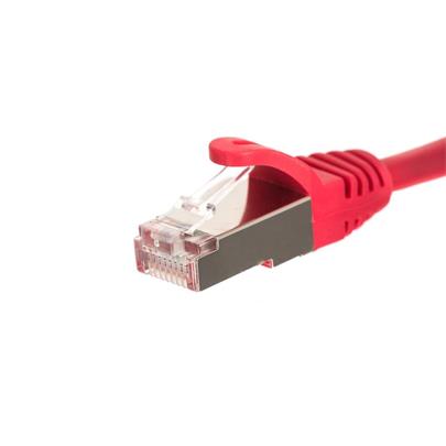Netrack patch kabel RJ45, s litou ochranou, Cat 5e FTP, 3m červený