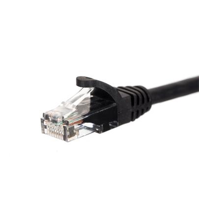 Netrack patch kabel RJ45, s litou ochranou Cat 6 UTP, 1m černý
