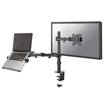 NewStar Flat stolní držák na PC monitor 10-32", 8kg a 4,5 kg ntb, VESA 75x75 nebo 100x100 mm, černý