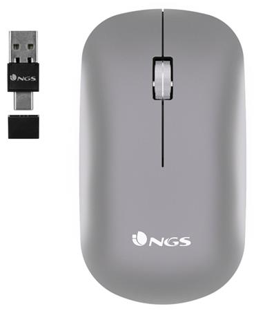 NGS myš SNOOP-RB/ Bezdrátová/ až 2400 dpi/ BT/ USB/ Stříbrná