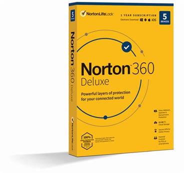 NORTON 360 DELUXE 50GB CZ 1uživatel pro 5 zařízení na 12 měsíců_Box