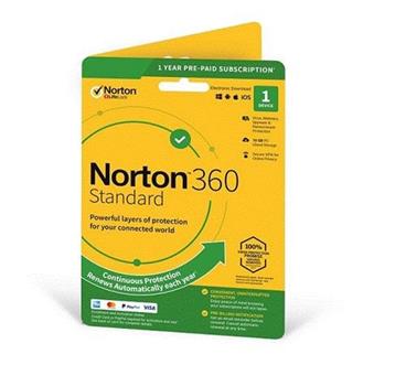 NORTON 360 STANDARD 10GB + VPN 1 uživatel pro 1 zařízení na 1rok, automatická obnova