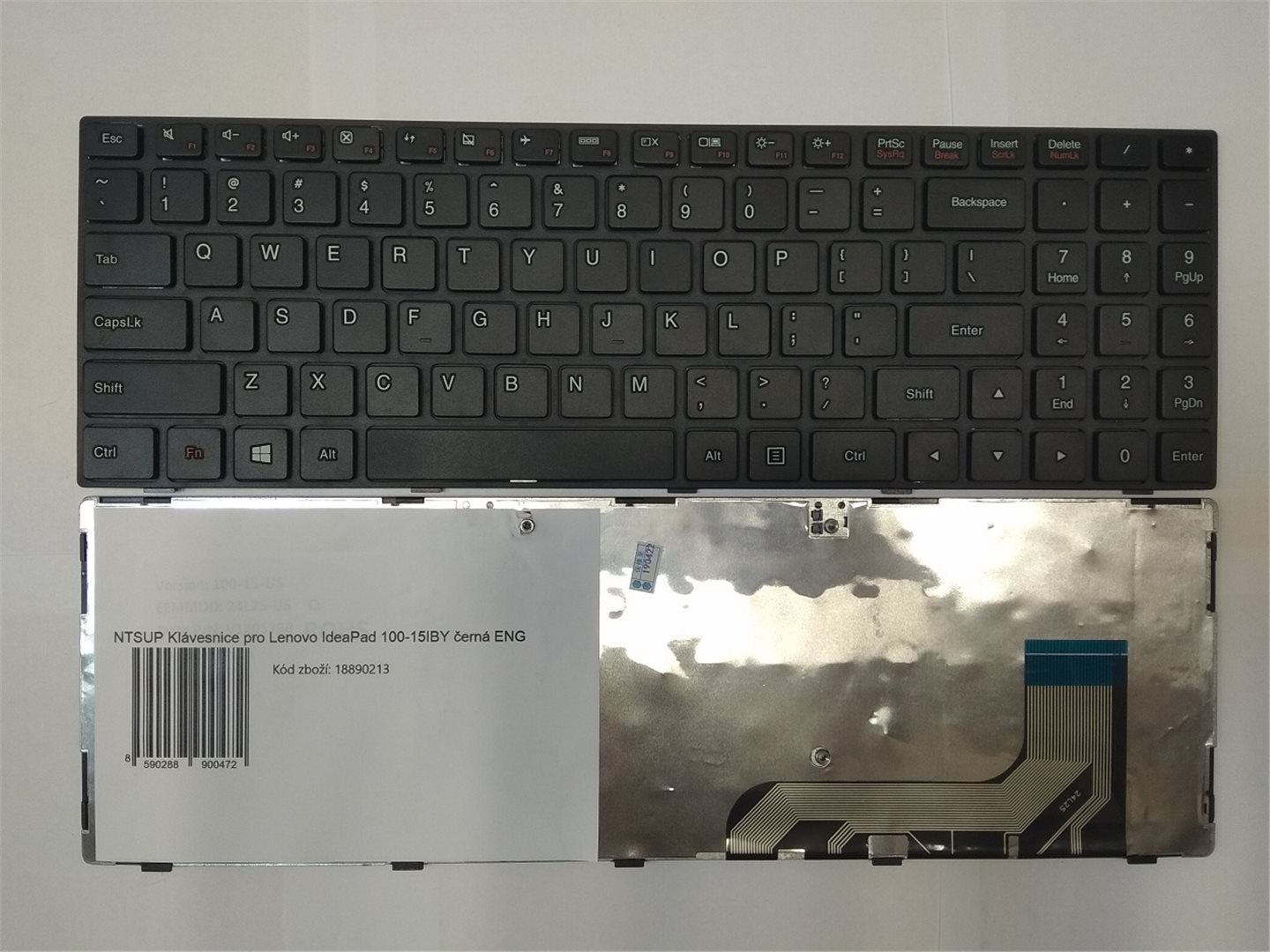 NTSUP Klávesnice pro Lenovo IdeaPad 100-15IBY černá ENG
