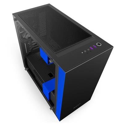 NZXT skříň H400 / mini-ITX černá / MidTower / průhledná bočnice / 2x USB 3.0 / černo/modrá