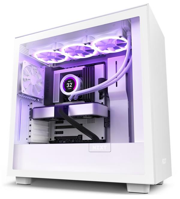 NZXT skříň H7 / ATX / 2x120 mm fan / USB-C / 2x USB / prosklená bočnice / bílá