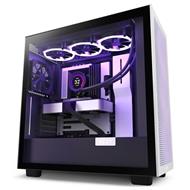 NZXT skříň H7 Flow edition / ATX / 2x 120 mm fan / USB-C / 2x USB / prosklená bočnice / mesh panel / bíločerná