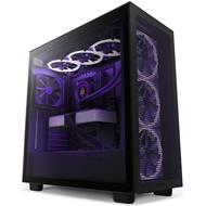 NZXT skříň H7 Flow RGB edition / ATX / 3x 140 mm fan / USB-C / 2x USB / prosklená bočnice / mesh panel / RGB / černá