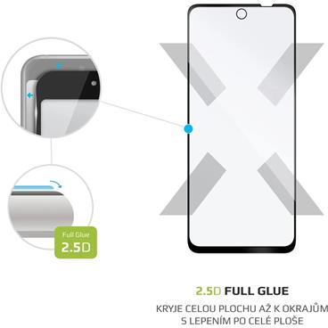 Ochranné tvrzené sklo FIXED Full-Cover pro Motorola Moto G200 5G, lepení přes celý displej, černé