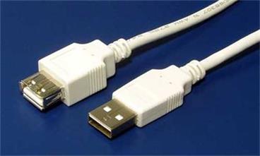 OEM USB kabel A-A 5m USB 2.0 prodlužovací, šedý/bílý