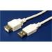 OEM USB kabel A-A 5m USB 2.0 prodlužovací, šedý/bílý