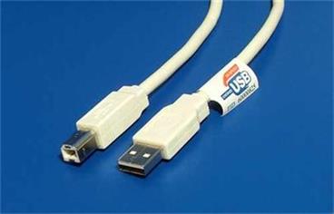 OEM USB kabel A-B 4,5m USB 2.0, bílý/šedý