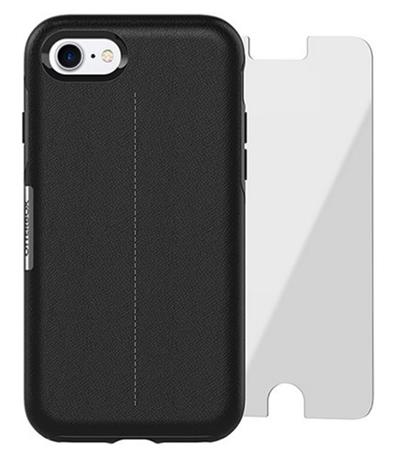 Otterbox Strada ochranné pouzdro + sklo na displej pro iPhone 7/8 - černé, kožené