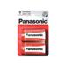 PANASONIC Zinkouhlíkové baterie - Red Zinc - blistr D 1,5V balení - 2ks