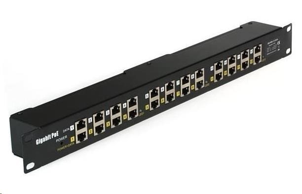 Pasivní gigabitový POE injektor panel - 12 portů, stíněný