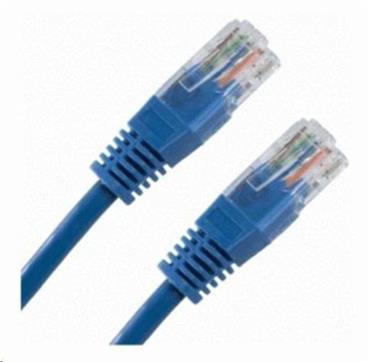 Patch kabel Cat6, UTP - 0,25m, modrý