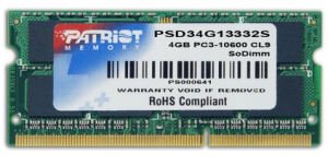 Patriot SO-DIMM DDR3 4GB, EP PC3-10666 1333MHz CL9