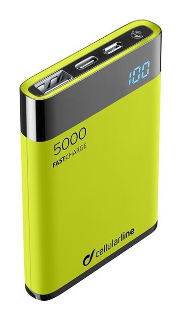 PB Cellularline Manta HD,5000 mAh,USB-C, zelená