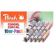 PEACH kompatibilní cartridge Canon PGI-550XL/CLI-551XL Combi pack(10) 8x13ml, 2xBlack, 2xCyan, 2xMagenta, 2xYellow, 2xBlack 2x23m