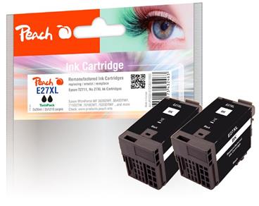 PEACH kompatibilní cartridge Epson No.27XL Twin-Pack, PI200-472, REM, 2x Black, 2x 20 ml