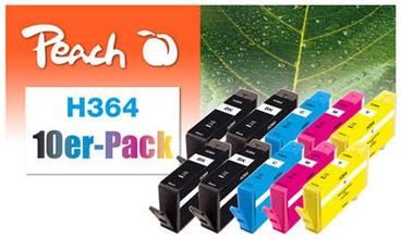 PEACH kompatibilní cartridge HP No. 364, REM NC, Combi pack (10) 4x Black 4x 9 ml, 2x Cyan,2x Magenta,2x Yellow 6x6,2 ml