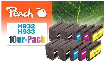 PEACH kompatibilní cartridge HP No. 932/933, Combi pack (10), 4x bk, 2x c,m,y; 4x16/6x8,5ml